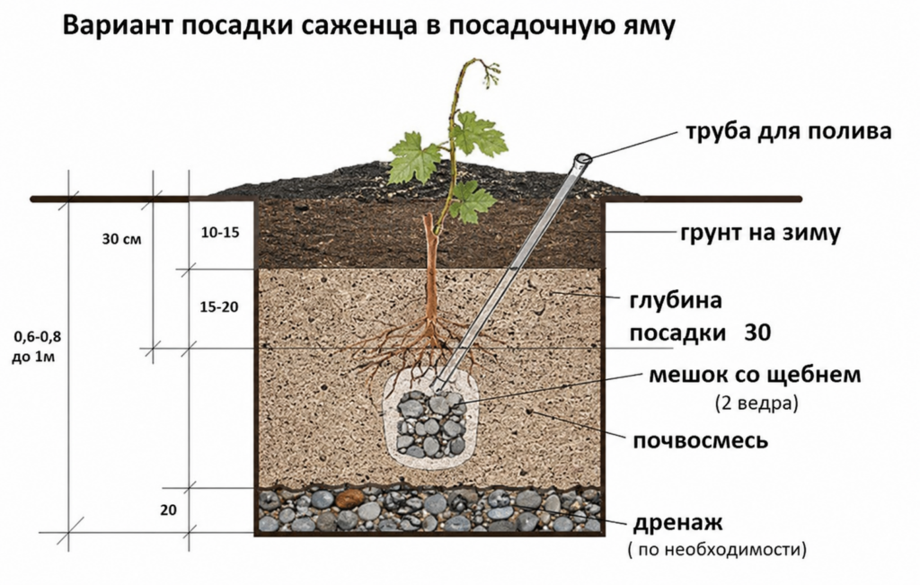 Посадка винограда Лора (Флора)